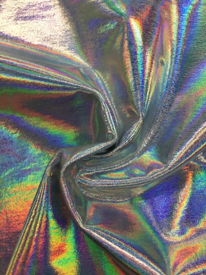 Silver hologram fabric, silver ravewear fabric,,