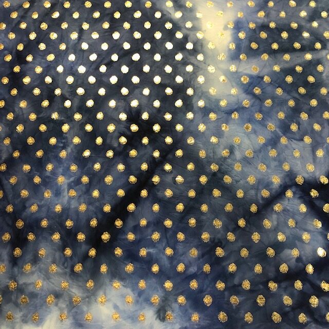 Blue Crinkle Tie-Dye with Dots